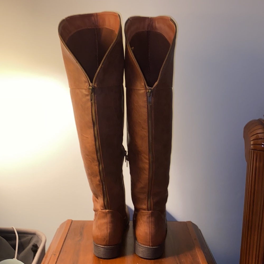 Brown Leather Knee High Boots